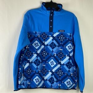 Lands' End Women's Heritage Quarter Snap Neck Closure Fleece Pull-Over Size M